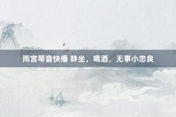雨宫琴音快播 静坐，喝酒，无事小忠良